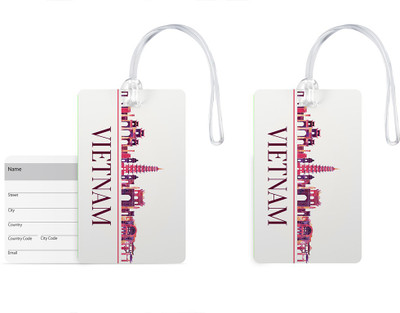 

100yellow Luggage Tags- Printed Premium Quality Gloss Finish PVC Bag Tag with Silicon Strap- Ideal For Travel-Pack Of 2 Luggage Tag(Multicolor)