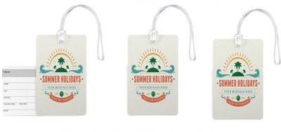 

100yellow Luggage Tags- Summer Holidays Print High Quality Gloss Finish PVC Bag Tag with Silicon Strap- Ideal For Travel-Pack Of 3 Luggage Tag(Multicolor)