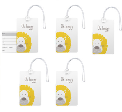 

100yellow Luggage Tags- Designer Printed High Quality Gloss Finish PVC Bag Tag with Silicon Strap- Ideal For Travel-Pack Of 5 Luggage Tag(Multicolor)
