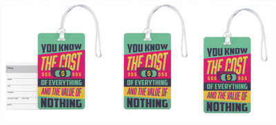 

100yellow Luggage Tags- Motivational Printed Gloss Finish PVC Bag Tag with Silicon Strap- Ideal For Travel-Pack Of 3 Luggage Tag(Multicolor)