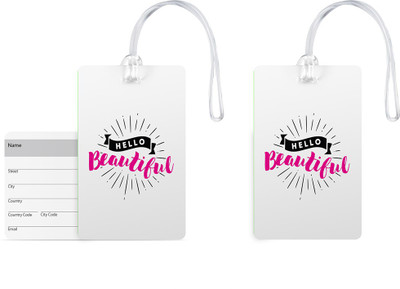 

100yellow Luggage Tags- Quote Printed Designer Gloss Finish PVC Bag Tag with Silicon Strap- Ideal For Travel-Pack Of 2 Luggage Tag(Multicolor)