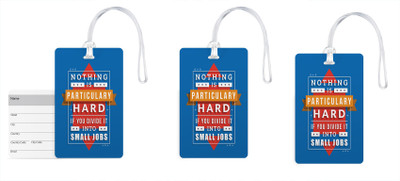 

100yellow Luggage Tags- Inspirational Printed Gloss Finish PVC Bag Tag with Silicon Strap- Ideal For Travel-Pack Of 3 Luggage Tag(Multicolor)