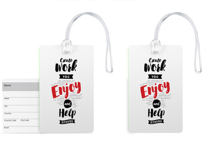 

100yellow Luggage Tags- Motivational Printed Gloss Finish PVC Bag Tag with Silicon Strap- Ideal For Travel-Pack Of 2 Luggage Tag(Multicolor)