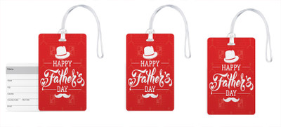 

100yellow Luggage Tags- Happy Father’s Day Print Gloss Finish PVC Bag Tag with Silicon Strap- Gift For Father-Pack Of 3 Luggage Tag(Multicolor)