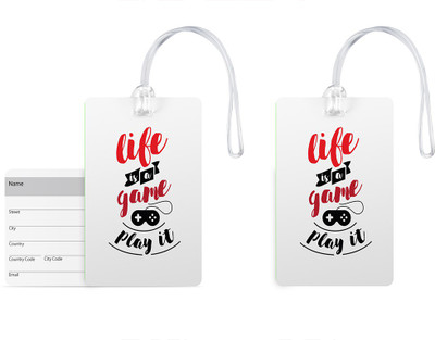 

100yellow Luggage Tags- Motivational Print High Quality PVC Bag Tag with Silicon Strap- Ideal For Travel-Pack Of 2 Luggage Tag(Multicolor)