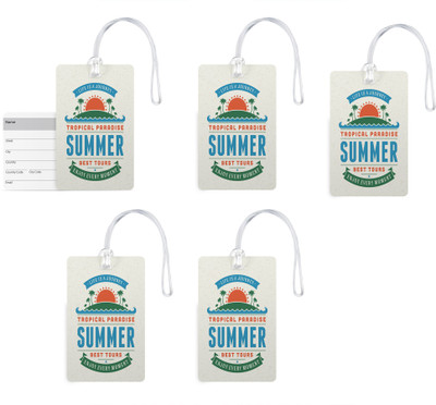 

100yellow Luggage Tags- Printed Premium Quality Gloss Finish PVC Bag Tag with Silicon Strap- Ideal For Travel-Pack Of 5 Luggage Tag(Multicolor)