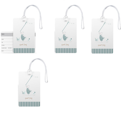 

100yellow Luggage Tags- Quote Printed High Quality PVC Bag Tag with Silicon Strap- Ideal For Travel-Pack Of 4 Luggage Tag(Multicolor)