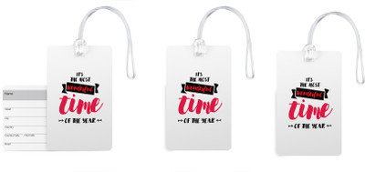 

100yellow Luggage Tags- Quotes Printed High Quality PVC Tag with Silicon Strap- Ideal For Gift-Pack Of 3 Luggage Tag(Multicolor)