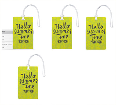 

100yellow Luggage Tags- Quote Printed High Quality PVC Bag Tag with Silicon Strap- Ideal For Travel-Pack Of 4 Luggage Tag(Multicolor)
