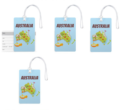 

100yellow Luggage Tags- Printed High Quality Gloss Finish PVC Travel/Bag Tag with Silicon Strap- Ideal For Gift-Pack Of 4 Luggage Tag(Multicolor)
