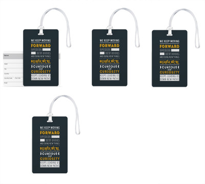 

100yellow Luggage Tags- Motivational Print High Quality PVC Bag Tag with Silicon Strap- Ideal For Travel-Pack Of 4 Luggage Tag(Multicolor)