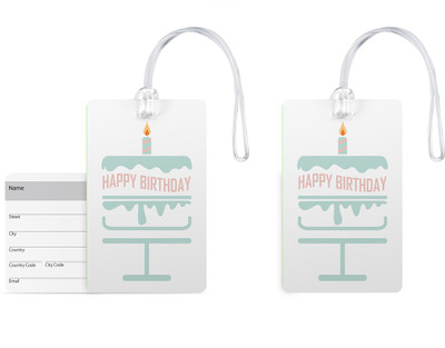 

100yellow Luggage Tag- Happy Birthday Print PVC Travel/Bag Tag with Silicon Strap- Ideal For Gift-Pack Of 2 Luggage Tag(Multicolor)