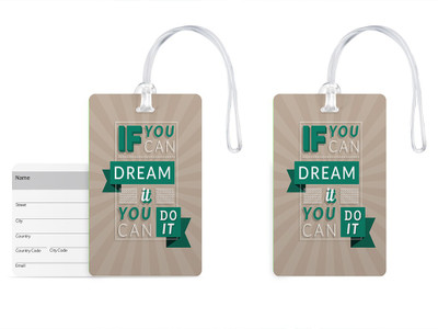 

100yellow Luggage Tags- Motivational Print High Quality PVC Bag Tag with Silicon Strap- Ideal For Travel-Pack Of 2 Luggage Tag(Multicolor)