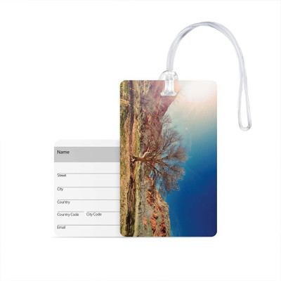 

100yellow Luggage Tag- Nature Scenery Printed High Quality PVC Travel/Bag Tag with Silicon Strap- Ideal For Gift Luggage Tag(Multicolor)