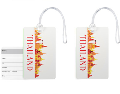 

100yellow Luggage Tags- Printed High Quality Gloss Finish PVC Travel/Bag Tag with Silicon Strap- Ideal For Gift-Pack Of 2 Luggage Tag(Multicolor)