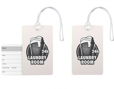 

100yellow Luggage Tags- Designer Print High Quality Gloss Finish PVC Bag Tag with Silicon Strap- Ideal For Gift-Pack Of 2 Luggage Tag(Multicolor)