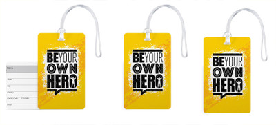 

100yellow Luggage Tags- Inspirational Printed Gloss Finish PVC Bag Tag with Silicon Strap- Ideal For Travel-Pack Of 3 Luggage Tag(Multicolor)