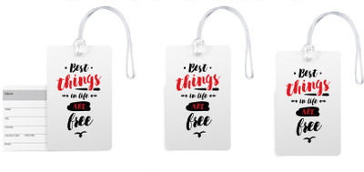 

100yellow Luggage Tags- Inspirational Printed Gloss Finish PVC Bag Tag with Silicon Strap- Ideal For Travel-Pack Of 3 Luggage Tag(Multicolor)