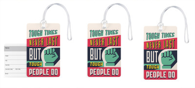 

100yellow Luggage Tags- Motivational Printed Gloss Finish PVC Bag Tag with Silicon Strap- Ideal For Travel-Pack Of 3 Luggage Tag(Multicolor)