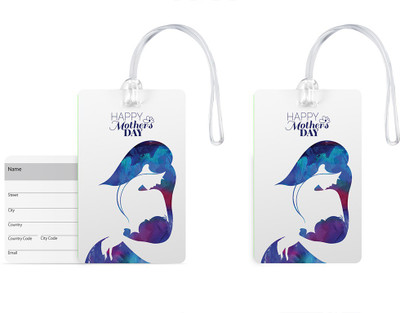 

100yellow Luggage Tags- Happy Mother’s Day Print Premium PVC Bag Tag with Silicon Strap- Gift For Mother-Pack Of 2 Luggage Tag(Multicolor)