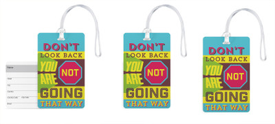 

100yellow Luggage Tags- Motivational Printed Gloss Finish PVC Bag Tag with Silicon Strap- Ideal For Travel-Pack Of 3 Luggage Tag(Multicolor)