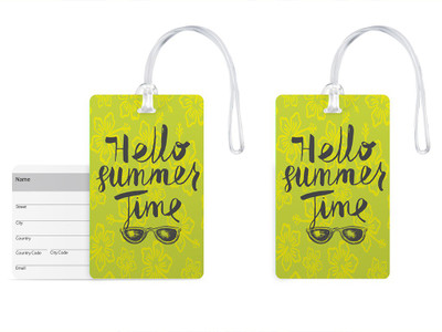 

100yellow Luggage Tags- Quote Printed High Quality PVC Bag Tag with Silicon Strap- Ideal For Travel-Pack Of 2 Luggage Tag(Multicolor)