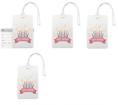 

100yellow Luggage Tags - Happy Birthday Printed PVC with Silicon Strap Travel/Bag Tag – Ideal for Travel-Pack Of 4 Luggage Tag(Multicolor)