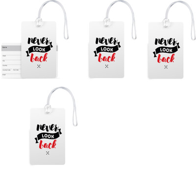 

100yellow Luggage Tags- Motivational Print High Quality PVC Bag Tag with Silicon Strap- Ideal For Travel-Pack Of 4 Luggage Tag(Multicolor)