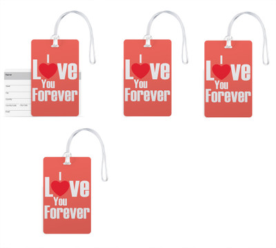 

100yellow Luggage Tags- Love Quotes Printed High Quality PVC Tag with Silicon Strap- Ideal For Gift-Pack Of 4 Luggage Tag(Multicolor)