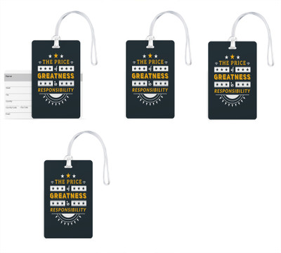 

100yellow Luggage Tags- Inspirational Printed Gloss Finish PVC Bag Tag with Silicon Strap- Ideal For Travel-Pack Of 4 Luggage Tag(Multicolor)