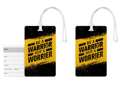 

100yellow Luggage Tags- Motivational Printed Gloss Finish PVC Bag Tag with Silicon Strap- Ideal For Travel-Pack Of 2 Luggage Tag(Multicolor)