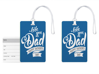 

100yellow Luggage Tags- Love You Dad Printed High Quality PVC Bag Tag with Silicon Strap- Gift For Father-Pack Of 2 Luggage Tag(Multicolor)