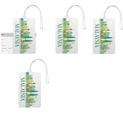 

100yellow Luggage Tags- Printed High Quality Gloss Finish PVC Travel/Bag Tag with Silicon Strap- Ideal For Gift-Pack Of 4 Luggage Tag(Multicolor)