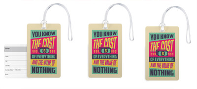 

100yellow Luggage Tags- Inspirational Printed Gloss Finish PVC Bag Tag with Silicon Strap- Ideal For Travel-Pack Of 3 Luggage Tag(Multicolor)