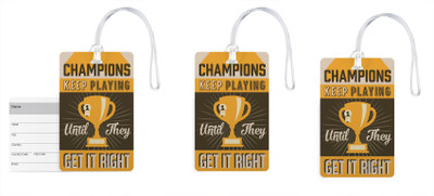 

100yellow Luggage Tags- Motivational Printed Gloss Finish PVC Bag Tag with Silicon Strap- Ideal For Travel-Pack Of 3 Luggage Tag(Multicolor)