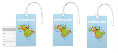 

100yellow Luggage Tags- Printed High Quality Gloss Finish PVC Bag Tag with Silicon Strap- Ideal For Gift-Pack Of 3 Luggage Tag(Multicolor)