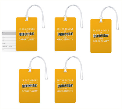 

100yellow Luggage Tags- Motivational Print High Quality PVC Bag Tag with Silicon Strap- Ideal For Travel-Pack Of 5 Luggage Tag(Multicolor)