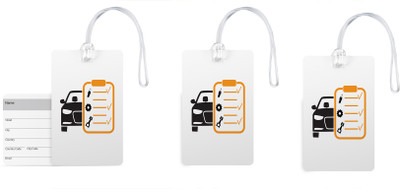 

100yellow Luggage Tags- Printed Premium Quality Gloss Finish PVC Bag Tag with Silicon Strap- Ideal For Travel-Pack Of 3 Luggage Tag(Multicolor)