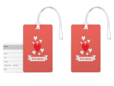 

100yellow Luggage Tags- Be My Valentine Printed High Quality PVC Tag with Silicon Strap- Ideal For Gift-Pack Of 2 Luggage Tag(Multicolor)