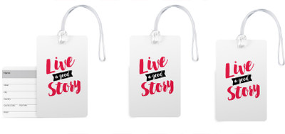 

100yellow Luggage Tags- Motivational Printed Gloss Finish PVC Bag Tag with Silicon Strap- Ideal For Travel-Pack Of 3 Luggage Tag(Multicolor)