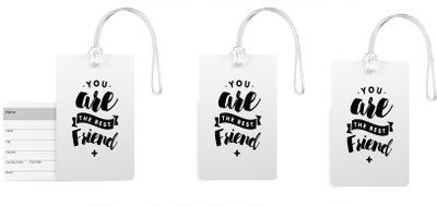 

100yellow Luggage Tags- Quote Printed Designer High Quality PVC Bag Tag with Silicon Strap- Ideal For Travel-Pack Of 3 Luggage Tag(Multicolor)