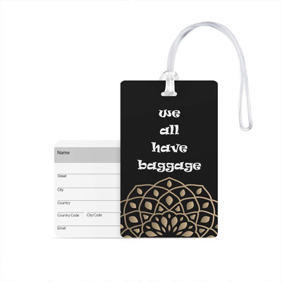 

100yellow Luggage Tags- We all have baggage Print High Quality Gloss Finish PVC Travel/Bag Tag with Silicon Strap- Ideal For Travel Luggage Tag(Multicolor)
