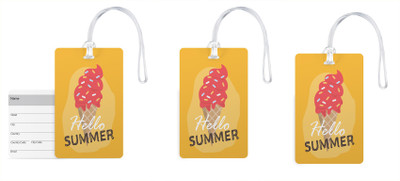 

100yellow Luggage Tags- Quote Printed High Quality PVC Bag Tag with Silicon Strap- Ideal For Travel-Pack Of 3 Luggage Tag(Multicolor)