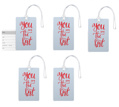 

100yellow Luggage Tags- Quote Printed Premium Quality PVC Travel Tag with Silicon Strap- Ideal For Gift-Pack Of 5 Luggage Tag(Multicolor)