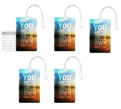 

100yellow Luggage Tags- Motivational Print High Quality PVC Bag Tag with Silicon Strap- Ideal For Travel-Pack Of 5 Luggage Tag(Multicolor)