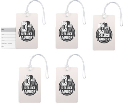 

100yellow Luggage Tags- Designer Print High Quality Gloss Finish PVC Bag Tag with Silicon Strap- Ideal For Gift-Pack Of 5 Luggage Tag(Multicolor)