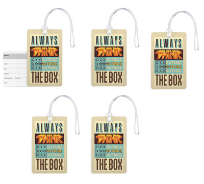

100yellow Luggage Tags- Inspirational Printed Gloss Finish PVC Bag Tag with Silicon Strap- Ideal For Travel-Pack Of 5 Luggage Tag(Multicolor)