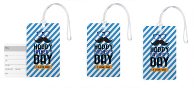 

100yellow Luggage Tags- Happy Father’s Day Print Premium Quality PVC Bag Tag with Silicon Strap- Gift For Father-Pack Of 3 Luggage Tag(Multicolor)