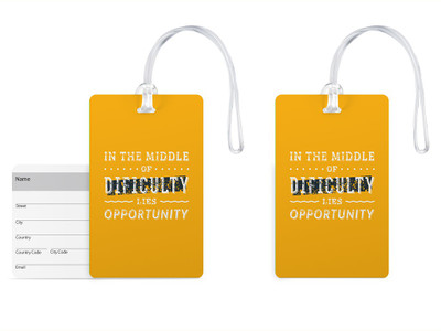 

100yellow Luggage Tags- Motivational Print High Quality PVC Bag Tag with Silicon Strap- Ideal For Travel-Pack Of 2 Luggage Tag(Multicolor)