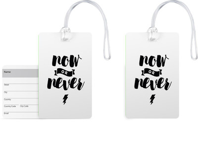 

100yellow Luggage Tags- Quote Printed Designer Gloss Finish PVC Bag Tag with Silicon Strap- Ideal For Travel-Pack Of 2 Luggage Tag(Multicolor)